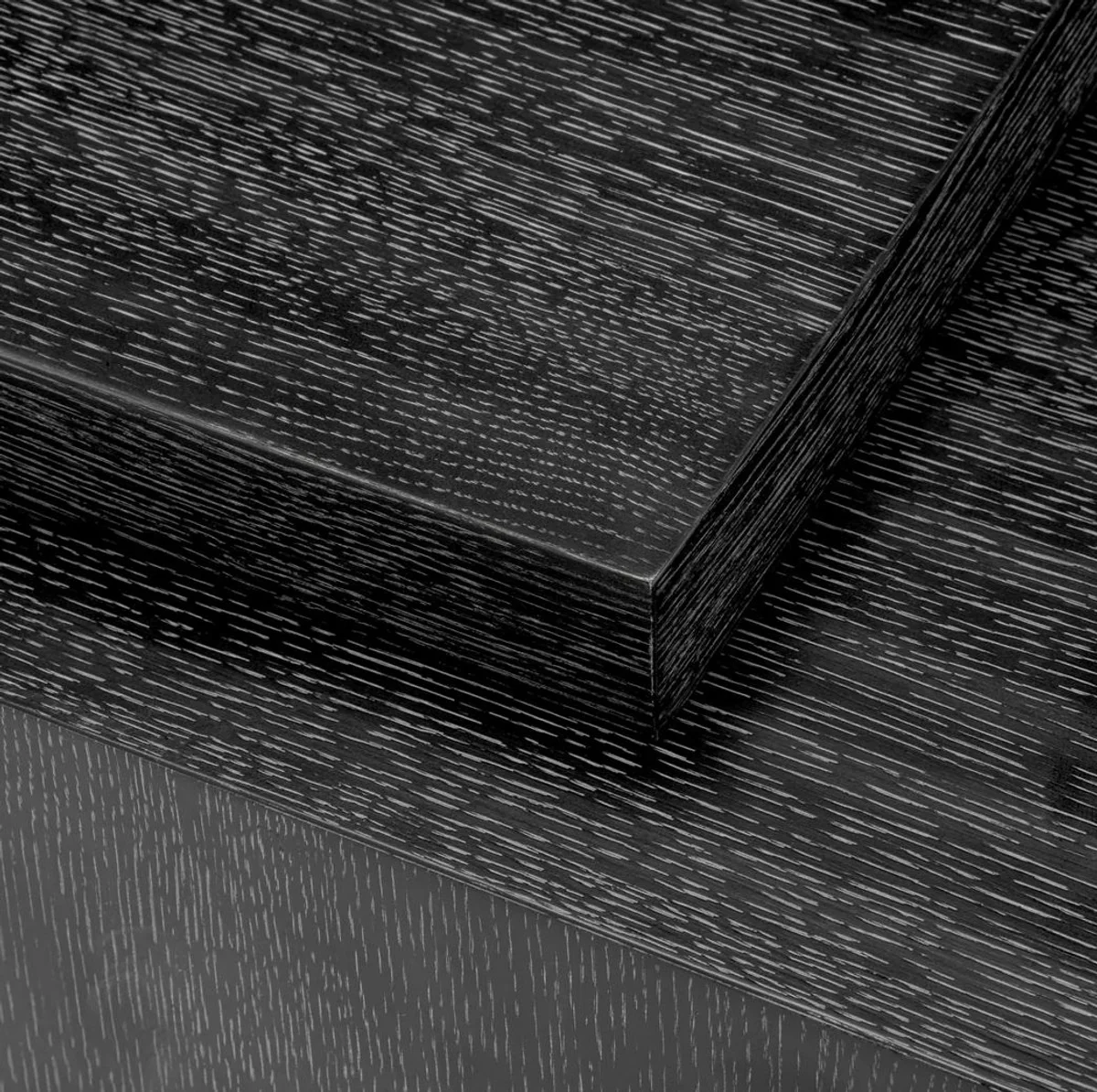 Casa Padrino mesa de centro de lujo negro gris - Mesa de sal¨®n de madera maciza con tablero giratorio - Muebles de sal¨®n - Muebles de hotel - Muebles de lujo