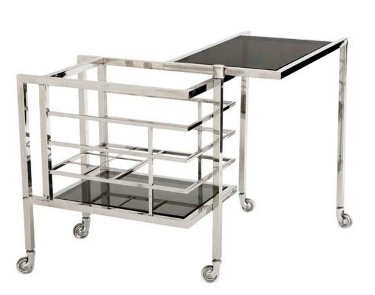 Casa Padrino Luxury Bar Trolley Trolley made of stainless steel and glass 77 x 42 x H. 77 cm - Luxury Hotel & Restaurant Furniture