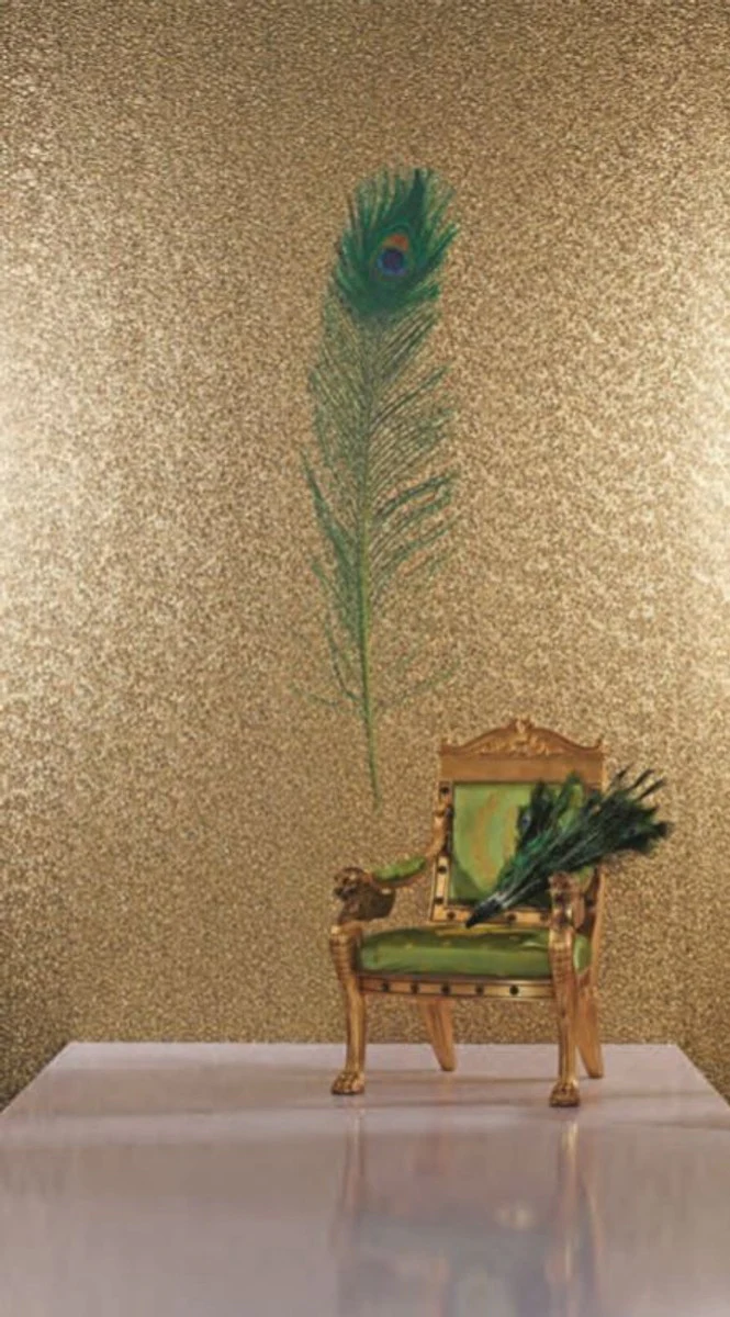 Harald Gl??ckler Designer Baroque Non-Woven Wallpaper 52724 - Peacock Feather - Green / Blue