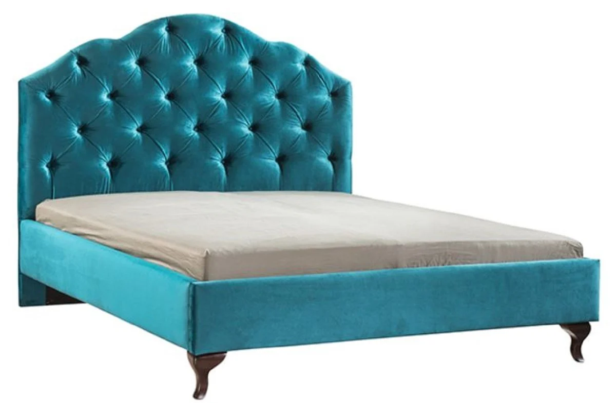 Casa Padrino cama de estilo art nouveau de lujo turquesa / marr¨®n oscuro 170 x 211 x H. 139 cm - Cama Art Nouveau - Muebles de Dormitorio de Estilo Barroco y Art Nouveau