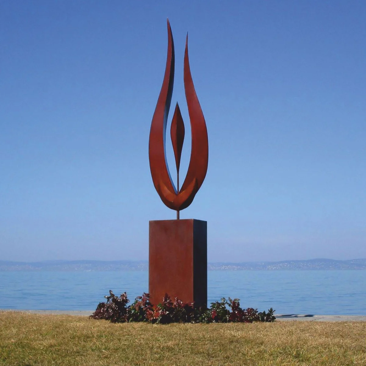 Casa Padrino escultura decorativa de jard¨ªn de acero de lujo con columna ¨®xido A. 324 cm