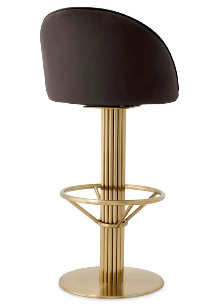 Casa Padrino silla de bar de lujo de terciopelo gris oscuro / lat¨®n A. 103 cm - Muebles de hotel y bar