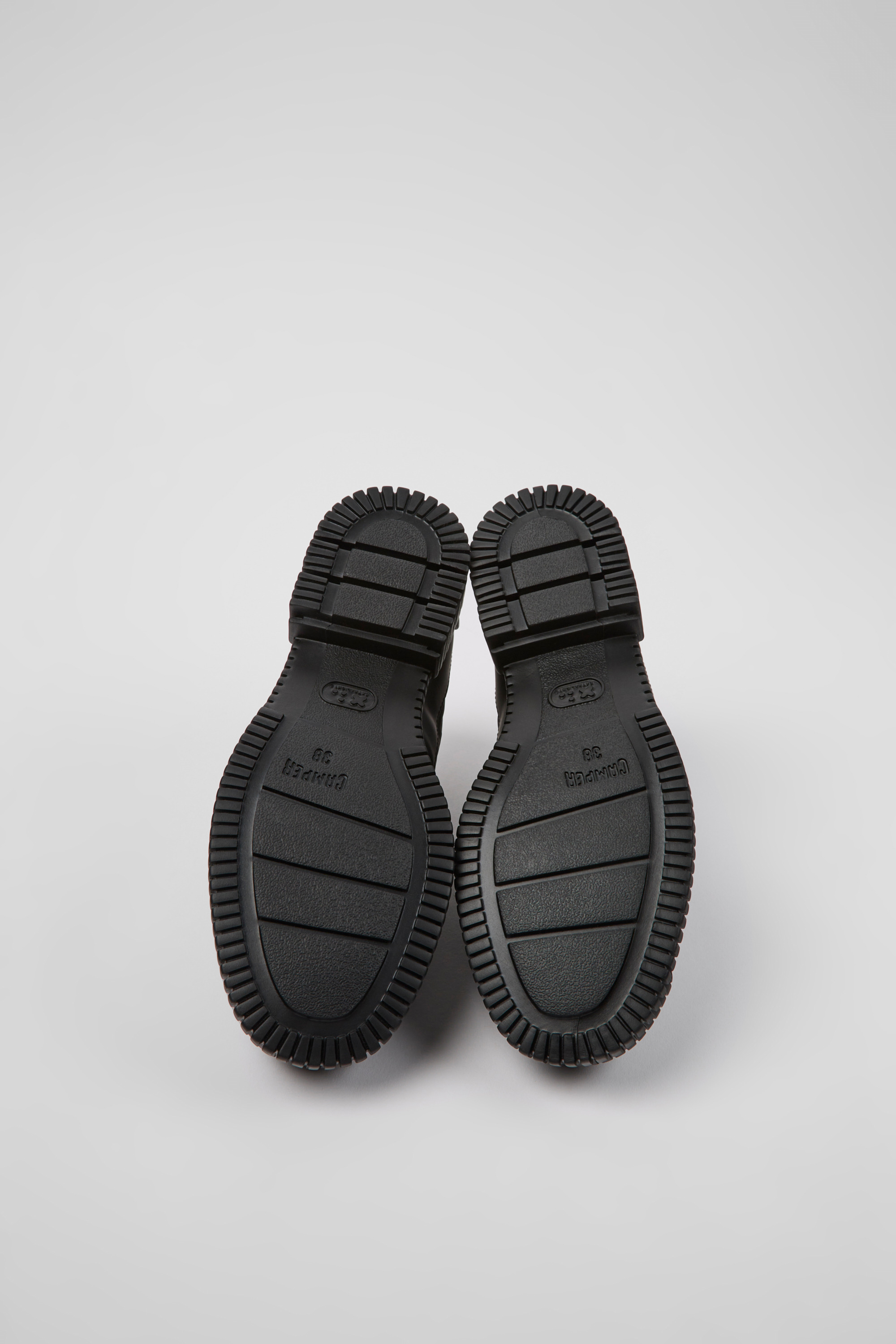 Pix - Black leather and recycled PET shoes for women