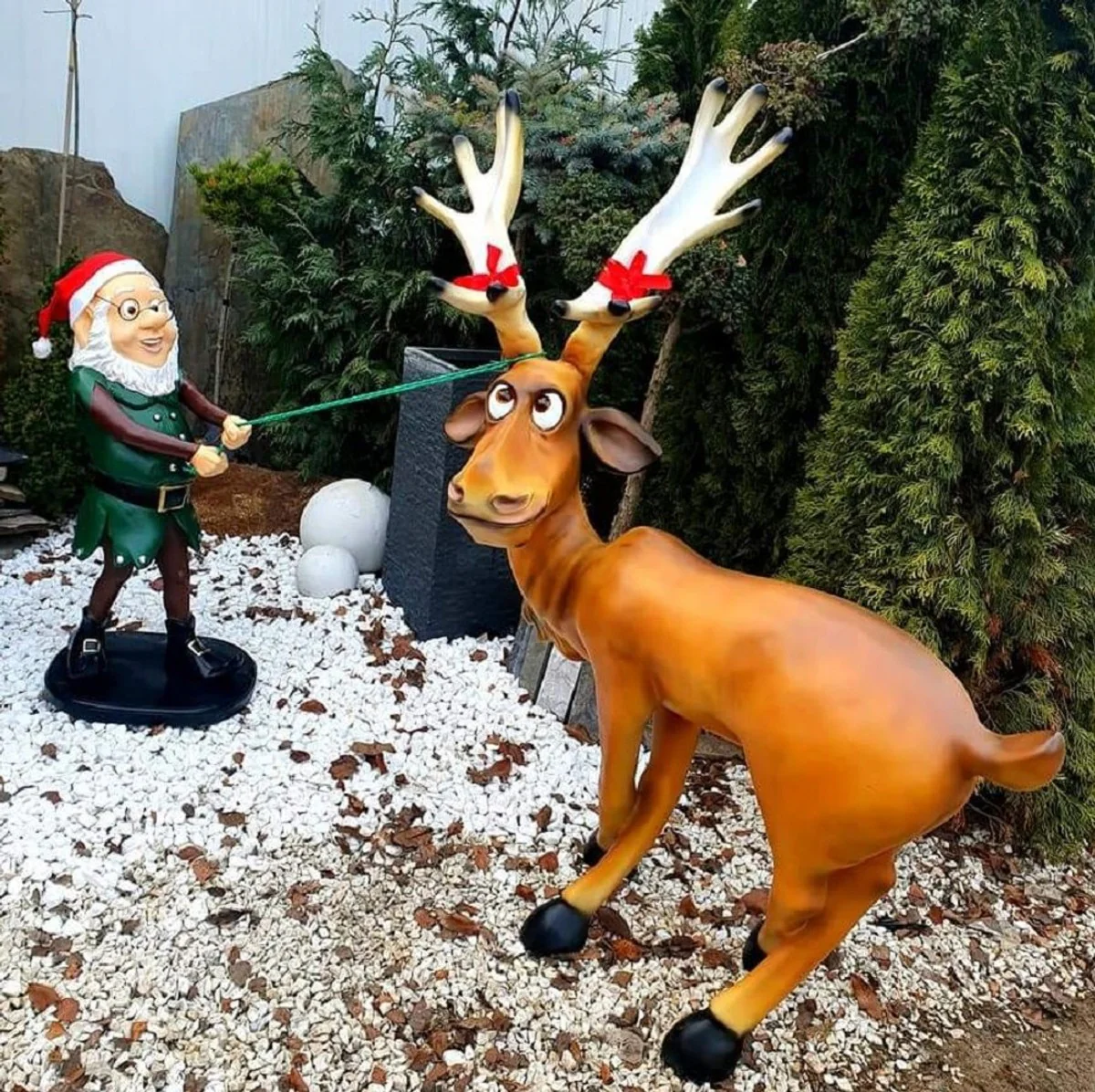 Casa Padrino escultura decorativa de lujo duende navideño multicolor A. 80 cm - Figura decorativa navideña - Escultura decorativa XXL - Figura decorativa XXL - Escultura navideña XXL