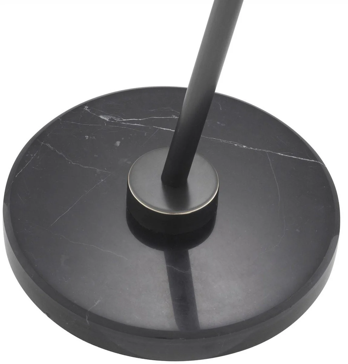 Casa Padrino lámpara de pie de lujo bronce / negro / blanco 39 x 30 x A. 159 cm - Lámpara de pie moderna de metal con base de mármol y pantalla de vidrio redonda - Calidad de Lujo