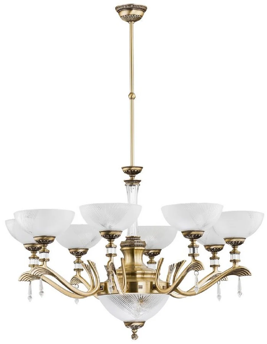 Casa Padrino ara?a de luces de cristal barroco de lujo lat¨®n con p¨¢tina / blanco ? 88 cm