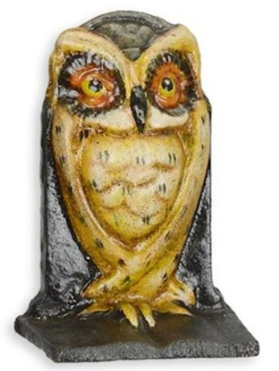 Casa Padrino Conjunto de Sujetalibros Hierro Fundido Búho Multicolor 7,7 x 5 x A. 11,3 cm - Accesorios de Decoración Salón y Escritorio