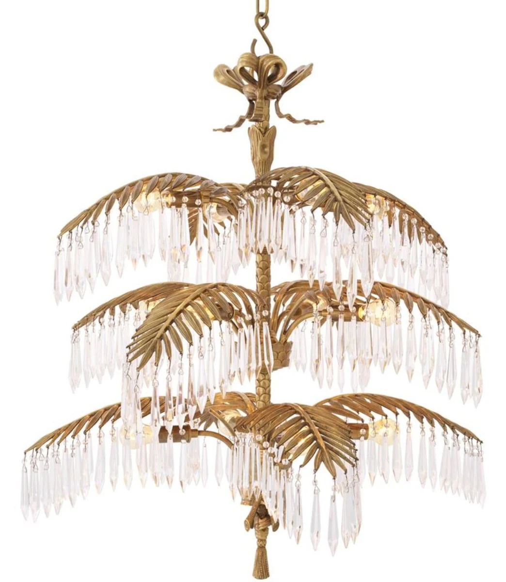 Casa Padrino araña de cristal de lujo de latón vintage 80 x 80 x H. 88 cm - Calidad de Lujo