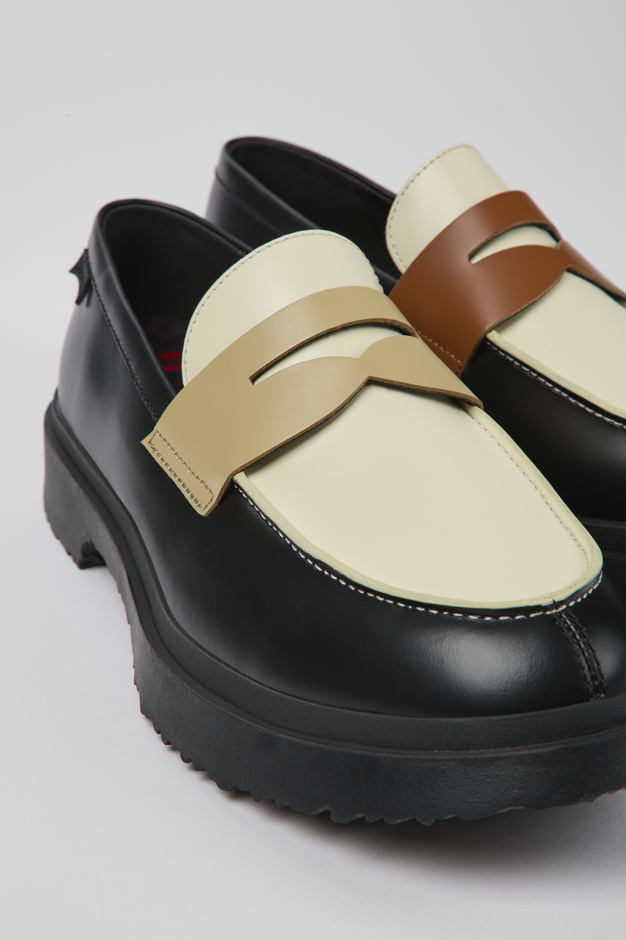 Twins - Multicolored leather loafers for men
