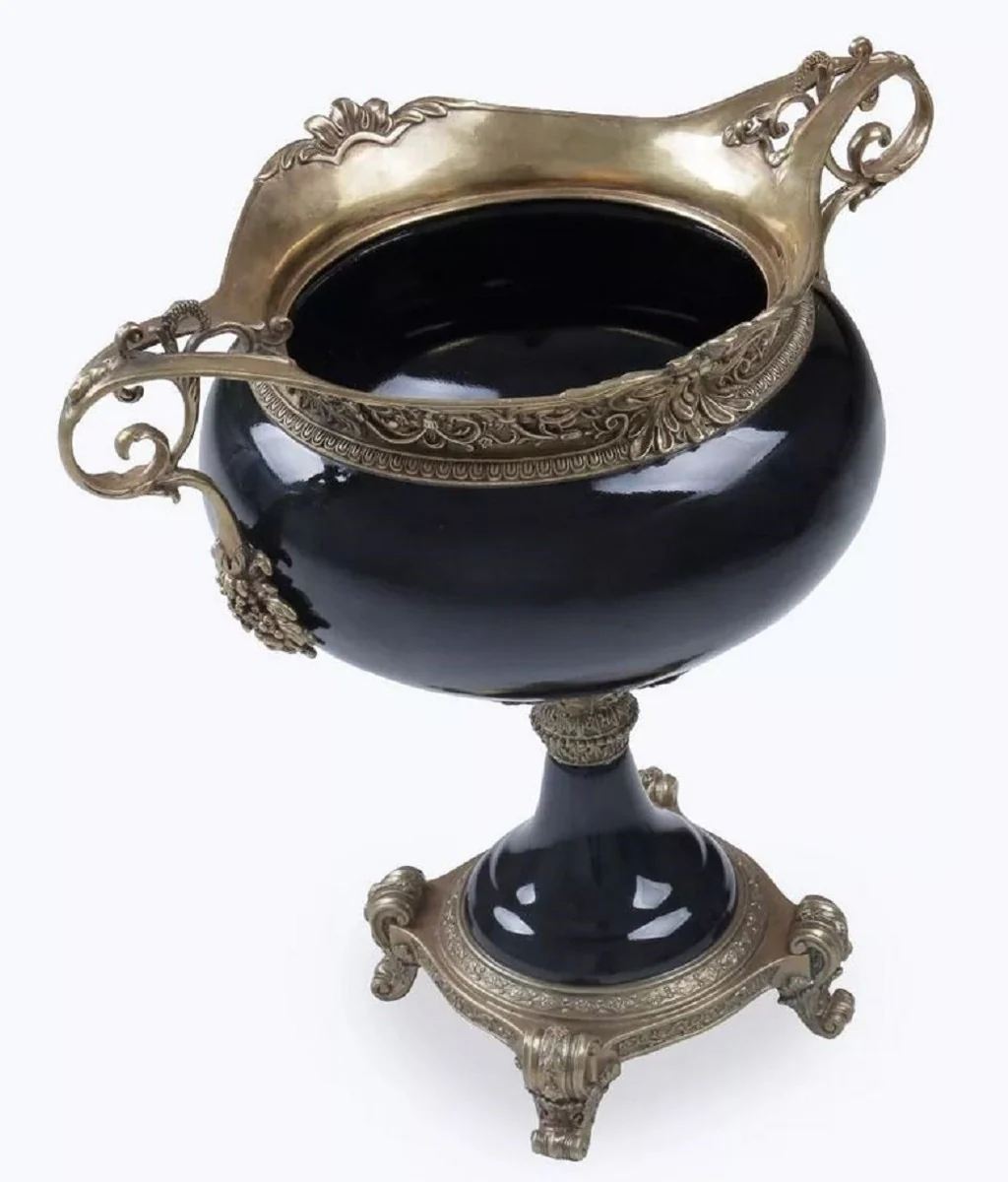 Casa Padrino cuenco de porcelana barroco negro / bronce A. 36 cm - Accesorios decorativos barrocos