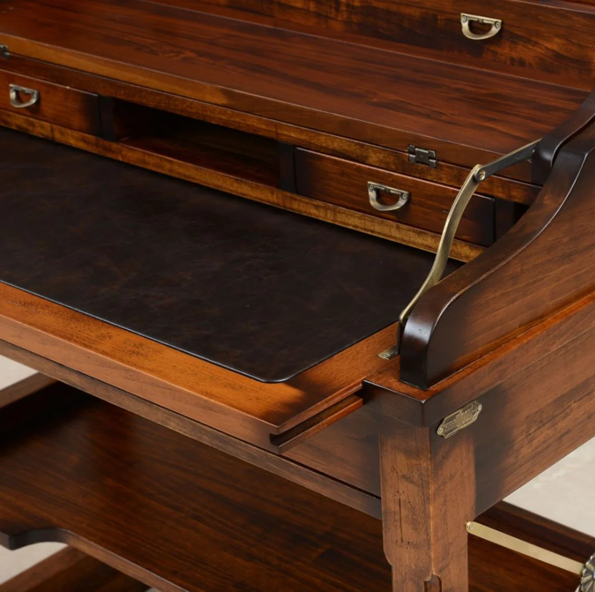 Casa Padrino secretario de estilo vintage de lujo marr¨®n 95,5 x 52 x A. 103,5 cm - Escritorio - Mesa de oficina - Muebles de oficina estilo vintage - Muebles de oficina de madera maciza de lujo