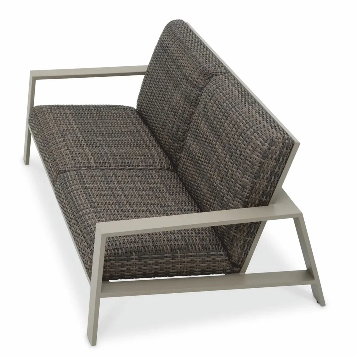 Casa Padrino sof¨¢ de jard¨ªn de lujo de rat¨¢n artificial gris 180 cm - Muebles de jard¨ªn