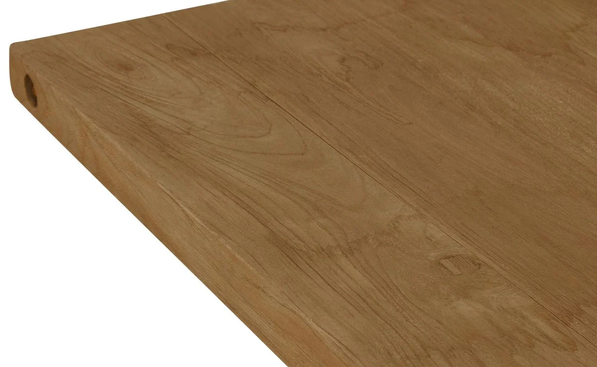 Casa Padrino mesa de comedor de teca de lujo marrón / negro 110 x 70 x H. 77 cm - Muebles de Comedor