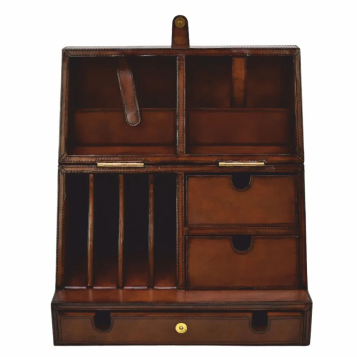 Casa Padrino caja organizadora de escritorio de lujo marr¨®n A. 43 cm - Accesorios de escritorio