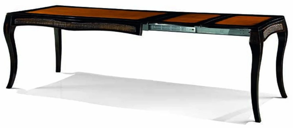 Casa Padrino mesa de comedor barroco de lujo negro / marr¨®n 164-264 cm - Muebles barrocos - Hecho en Italia