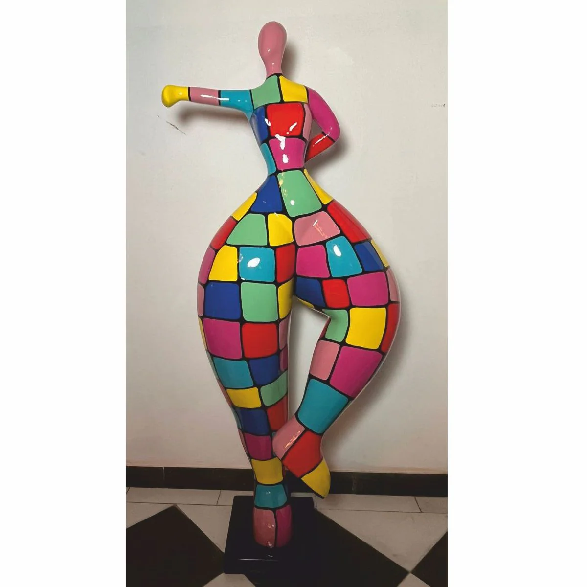 Casa Padrino escultura decorativa mujer haciendo deporte colorido A. 132 cm - Figura de jard¨ªn