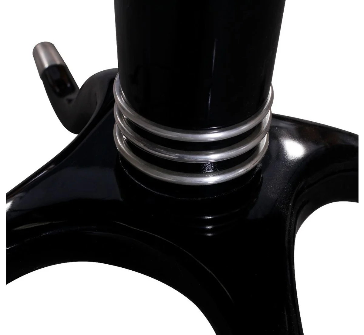 Casa Padrino mesa auxiliar de lujo de madera maciza negro / plata ? 80 x A. 70 cm - Mesa redonda de caoba - Muebles Modernos - Colecci¨®n de Lujo