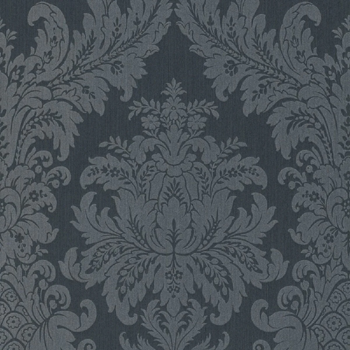 Casa Padrino papel tapiz textil barroco negro / gris 10,05 x 0,53 m - Papel Tapiz de Lujo de la Sala de Estar
