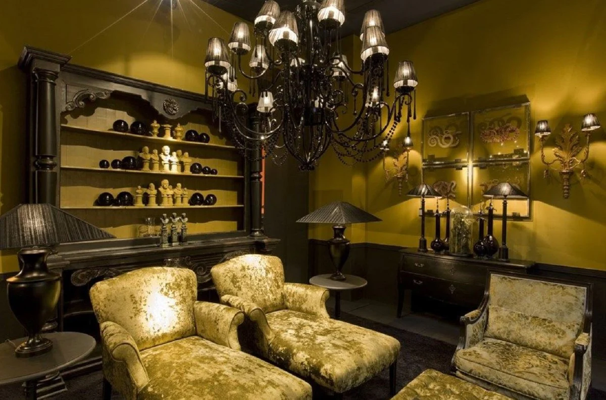 Casa Padrino Cómoda de 2 Cajones de Madera Maciza Estilo Campestre de Lujo Negro Antiguo - Gabinete Hecho a Mano de Estilo Campestre - Calidad de Lujo