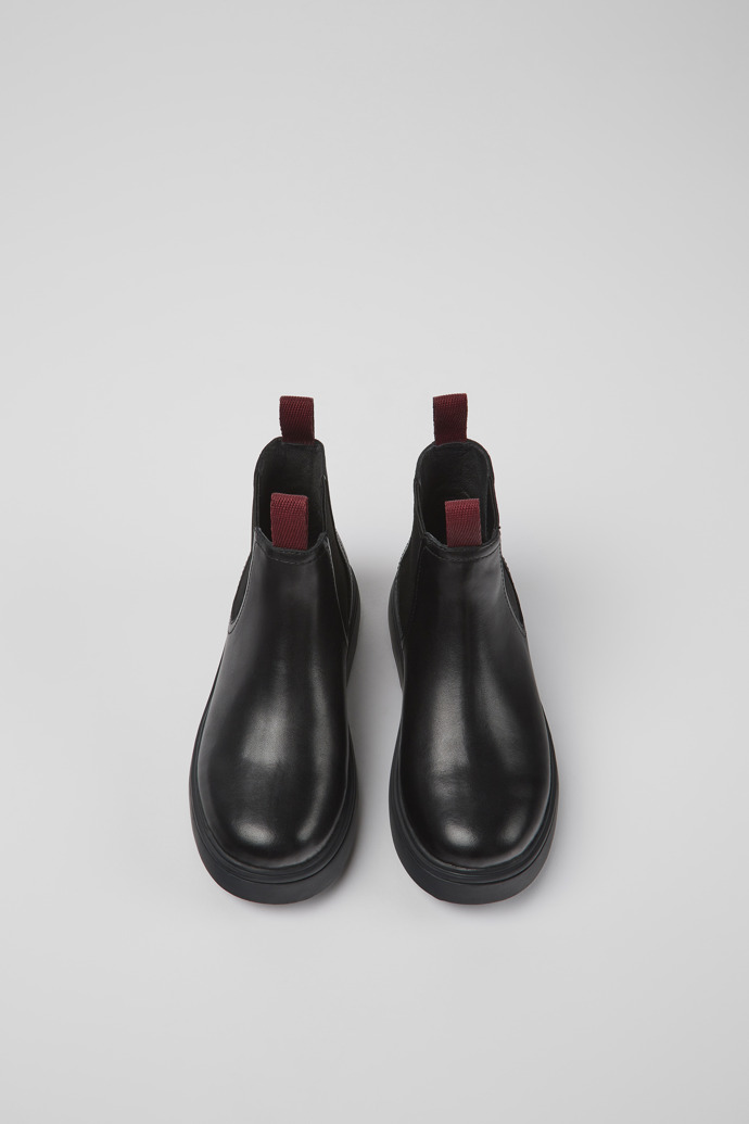 Norte Black leather Chelsea boots for kids