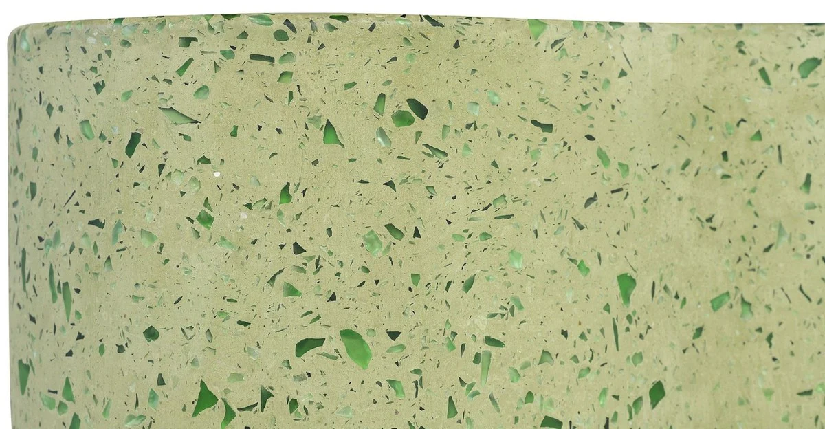 Casa Padrino mesa auxiliar / taburete de piedra natural de terrazo de lujo verde 41,5 x 41,5 x A. 45 cm - Muebles de sal¨®n - Muebles de hotel - Muebles de piedra natural - Muebles de lujo