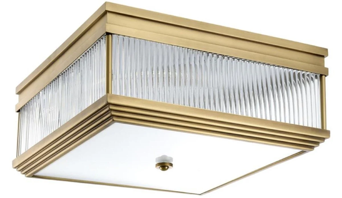 Casa Padrino lámpara de techo de lujo latón antiguo 40,5 x 40,5 x H. 18,5 cm - Calidad de Lujo