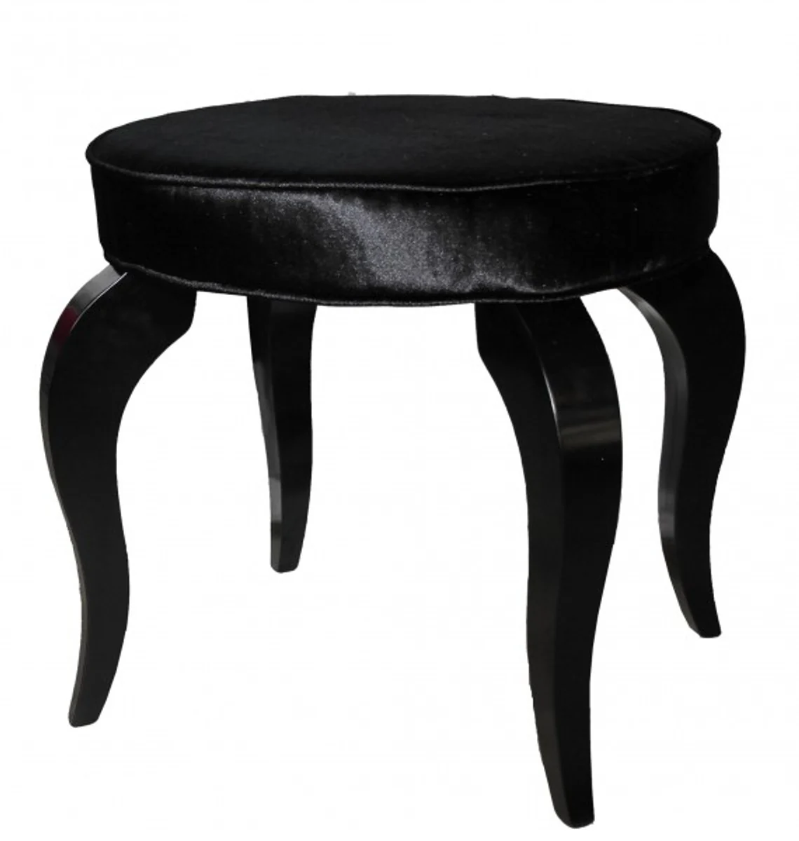 Casa Padrino barroco Foot Stool Negro / Negro - taburete redondo dise?ador - calidad de lujo