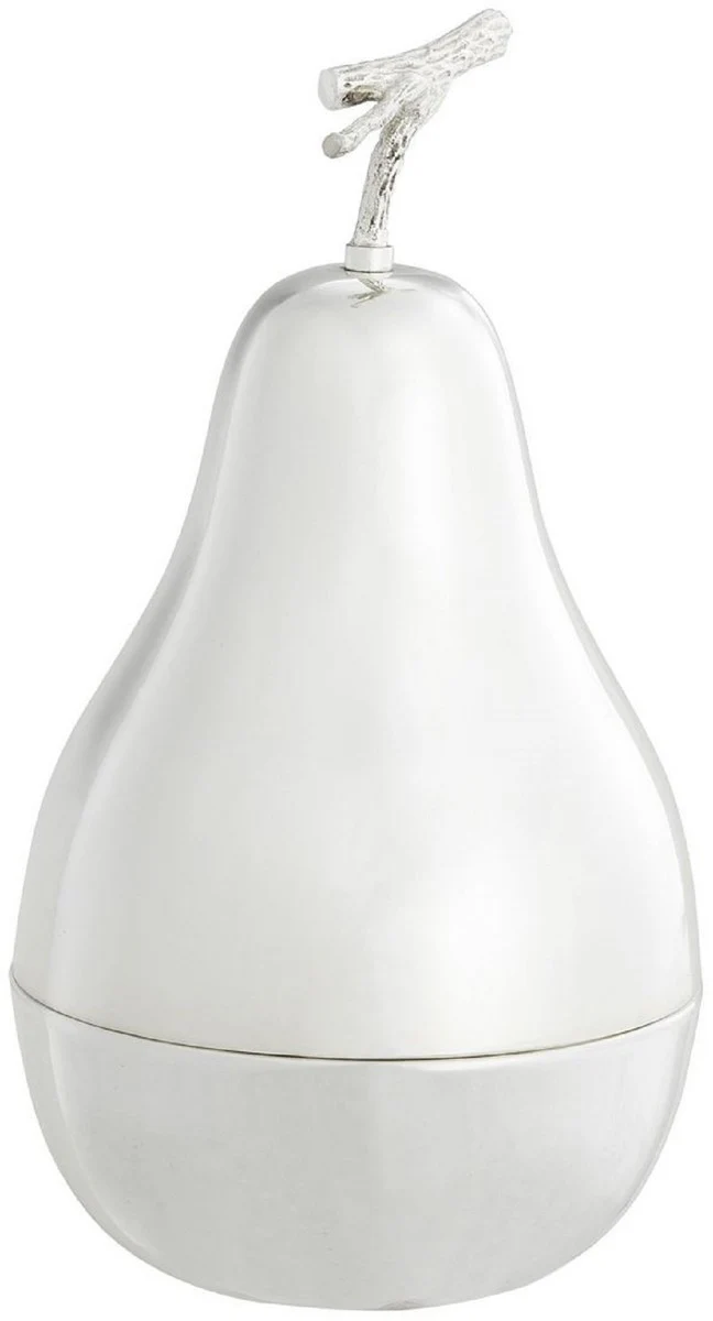 Casa Padrino conjunto de cajas de almacenamiento de lujo con tapa en forma de pera plata - Accesorios de Decoración de Lujo