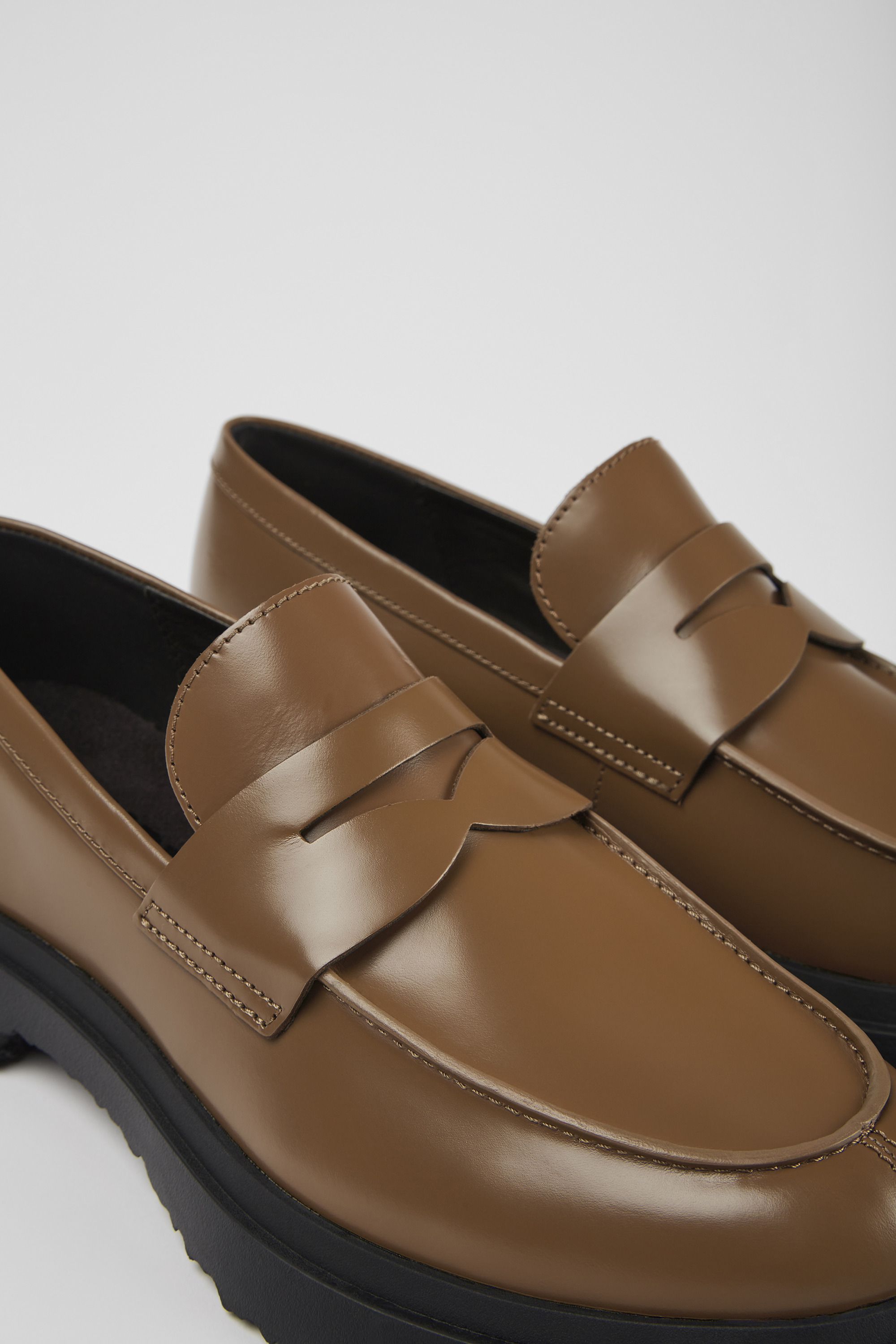 Walden - Brown leather loafers for men