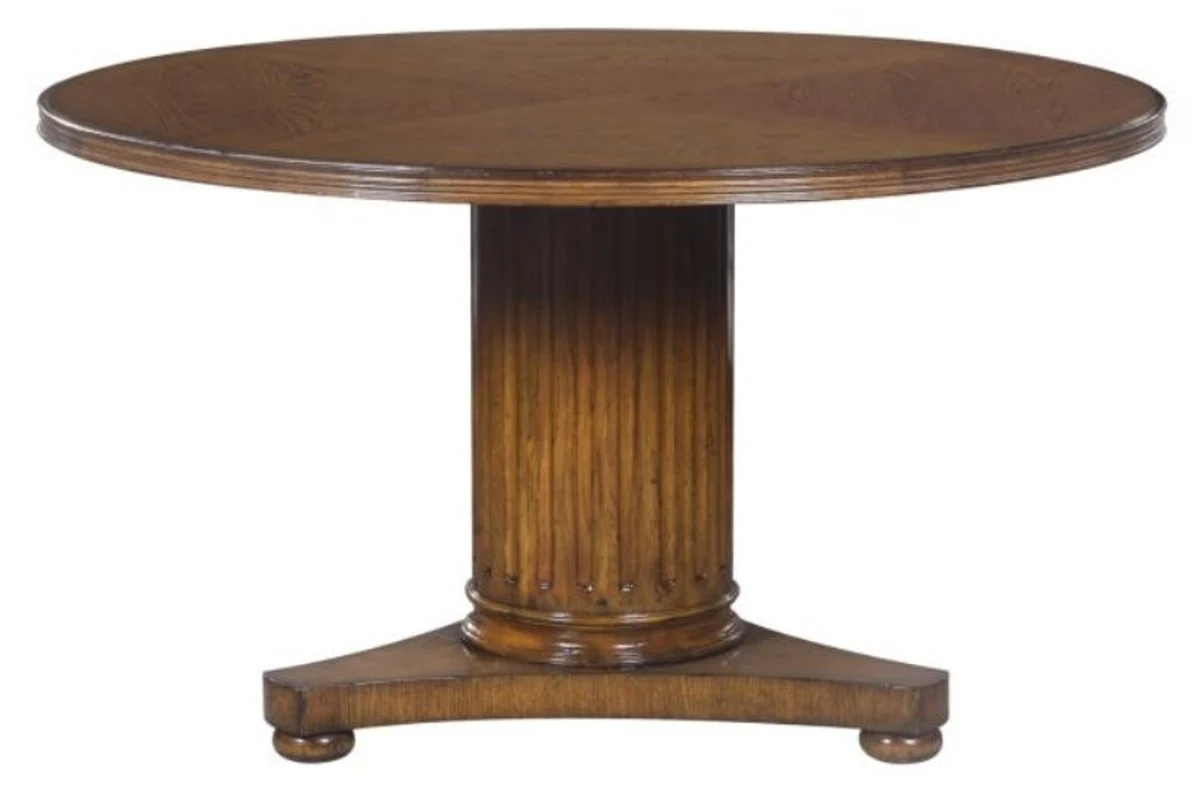 Casa Padrino mesa de comedor de madera de roble marrón Ø 135 x H. 78 cm - Muebles de Comedor de Madera Maciza