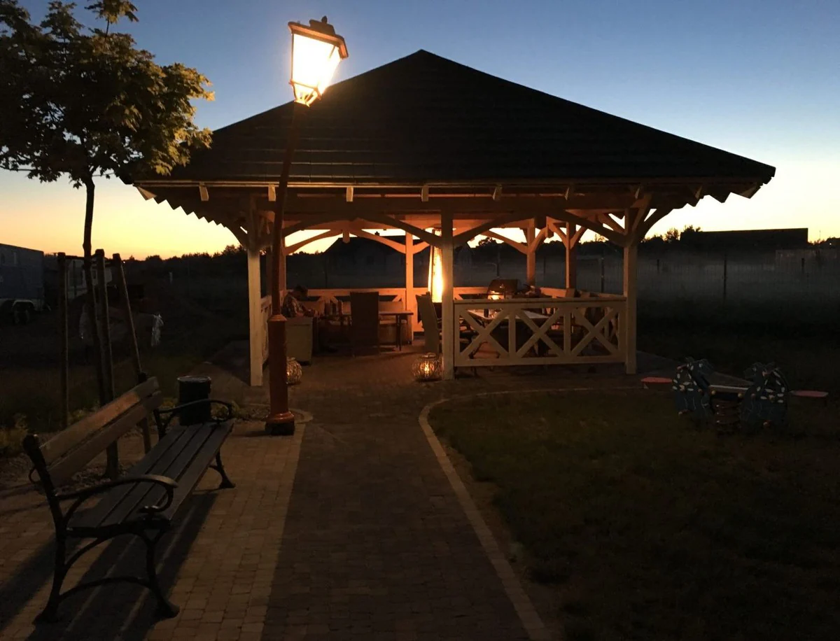 Casa Padrino linterna de jard¨ªn Art Nouveau naranja A. 353,5 cm - Iluminaci¨®n exterior