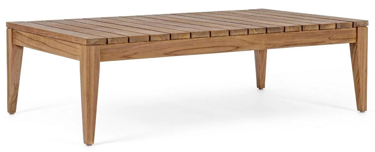 Casa Padrino mesa de jardín de teca de lujo marrón 120 x 70 x A. 35 cm - Mesa de jardín y terraza de madera maciza resistente a la intemperie - Muebles modernos de jardín y terraza de teca