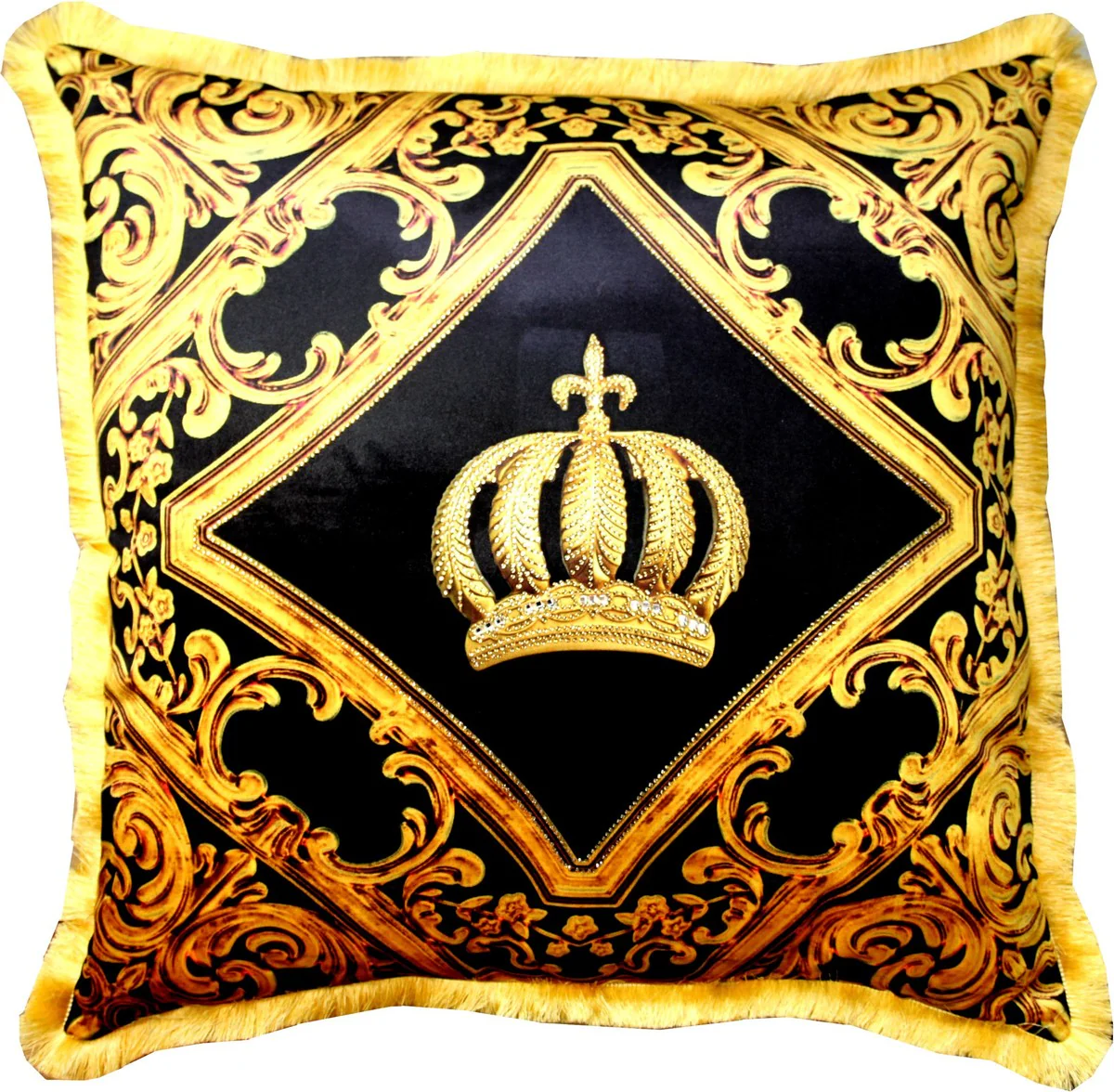 Enorme almohada barroca de lujo XXL Pomp??s de Casa Padrino de Harald Gl??ckler 80 x 80 cm con brillantes pedrer¨ªa Pomp??s by Casa Padrino von Harald Gl??ckler 80 x 80 cm mit funkelnden Glitzersteinen
