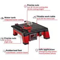 Cordless Tile Cutting Machine TE-TC 18/115 Li-Solo