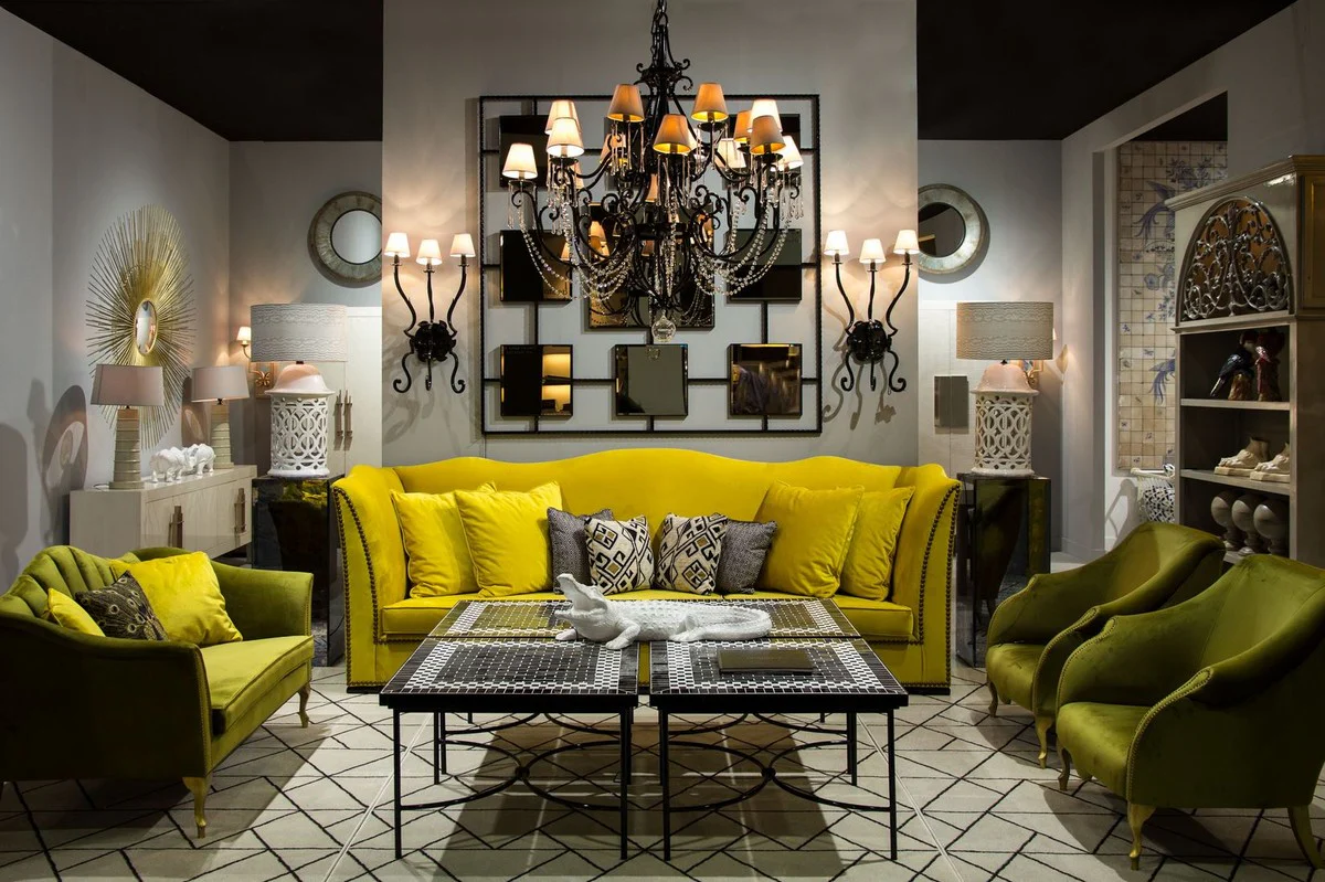 Casa Padrino sill¨®n Art Deco de lujo verde 85 x 85 x A. 88 cm - Sill¨®n de sal¨®n - Sill¨®n de hotel - Muebles de sal¨®n - Muebles de hotel - Muebles Art Deco de Lujo