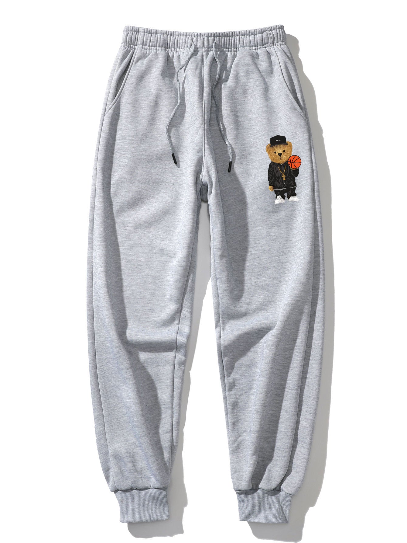 Basketball Bear Print Sweatshirt & Jogger Pants