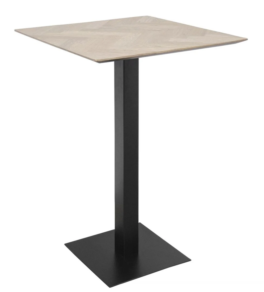 Casa Padrino luxury bar table natural colors / black 70 x 70 x H. 101 cm - Gastronomy & Bar Furniture