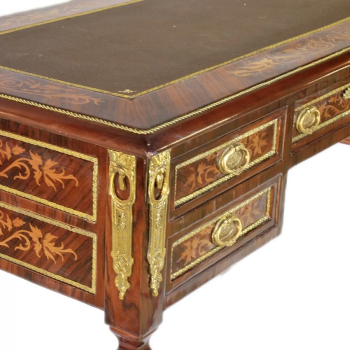 Casa Padrino Empire mahogany desk inlaid / Gold - Baroque secretary luxury furniture