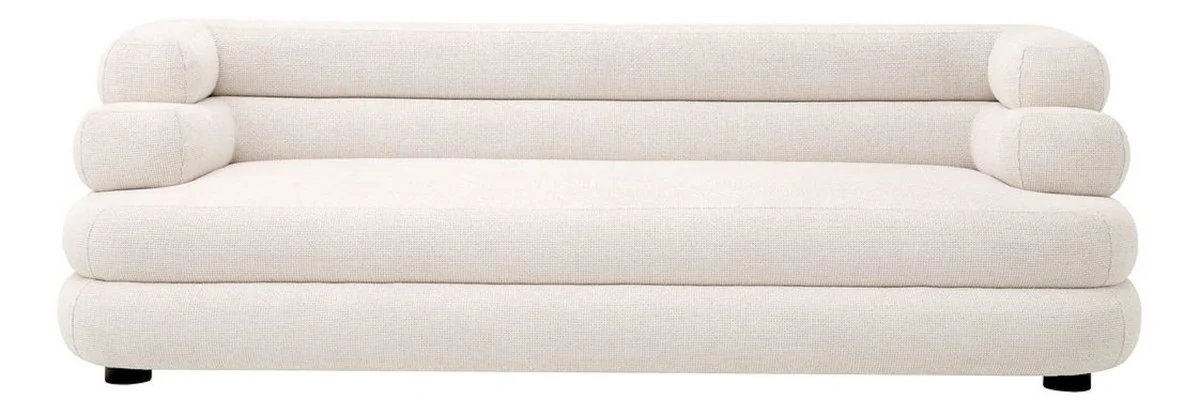 Casa Padrino sof¨¢ de lujo blanco / negro 220 x 92 x A. 68 cm - Sof¨¢ de sal¨®n - Sof¨¢ de hotel - Muebles de sal¨®n - Muebles de hotel - Interiores de lujo