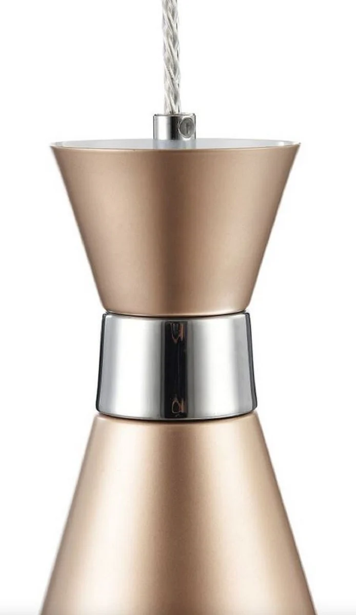 Casa Padrino Lámpara Colgante Champagne / Plata Ø 13,5 cm - Lámpara de Altura Regulable