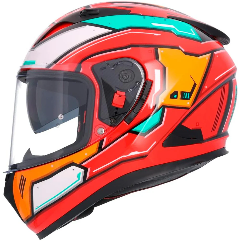 CASCO SHIRO SH-605 SHADOW ROJO / NARANJA / AZUL