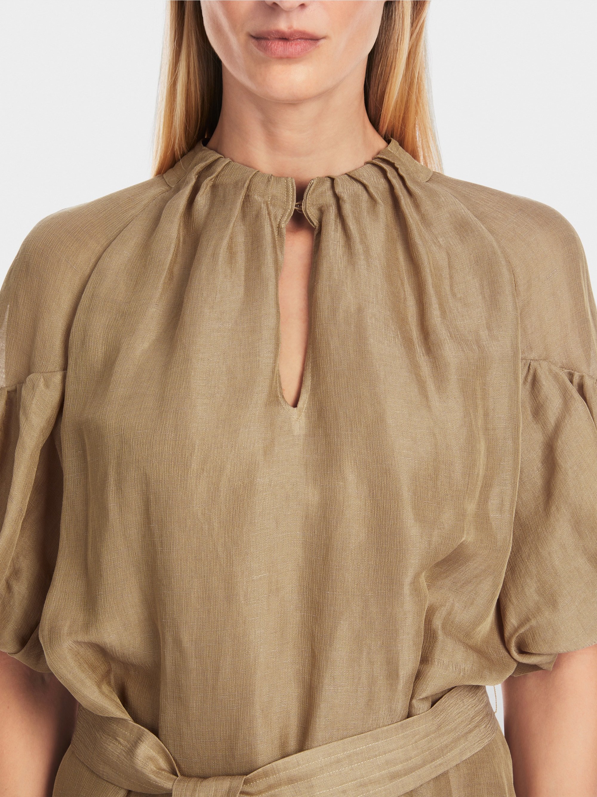 Marc-Cain Plain mini dress with balloon sleeves