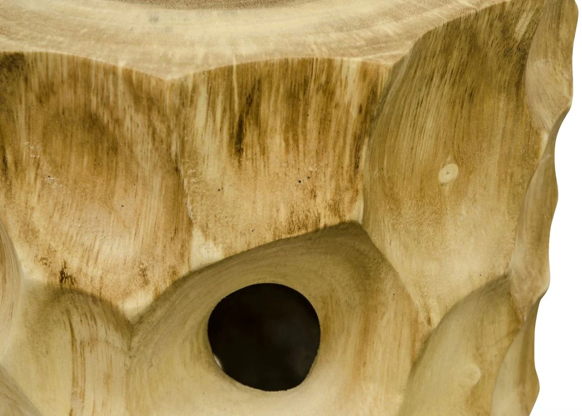 Casa Padrino mesa auxiliar / taburete de lujo colores naturales - Calidad de Lujo