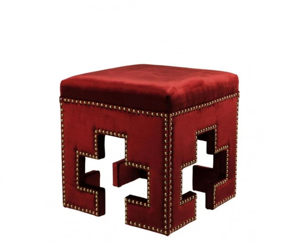 Casa Padrino luxury stool red 41 x 41 x H. 45 cm - Club Hotel Stool
