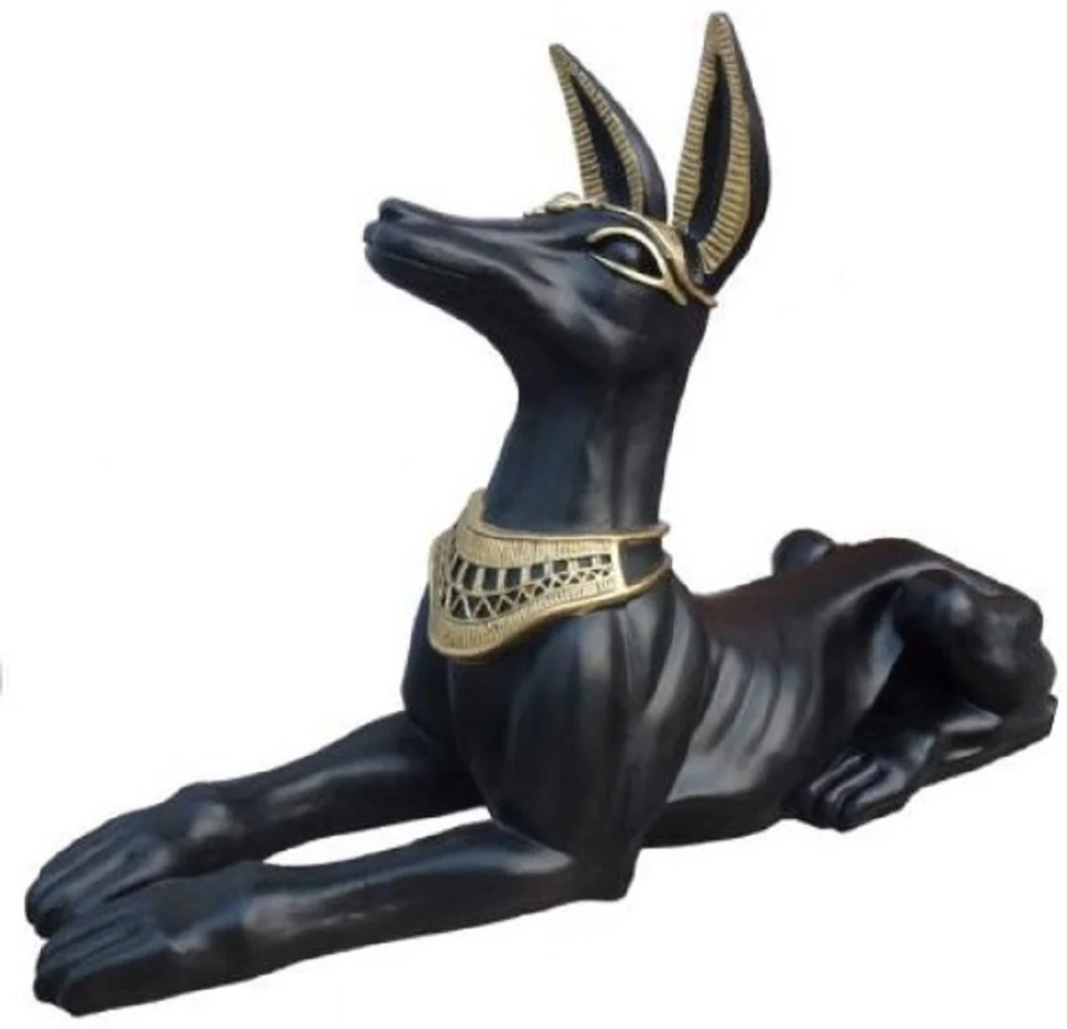 Casa Padrino escultura de decoración perro Anubis negro / oro 122 x A. 52 cm - Figura de decoración Egipcia resistente a la intemperie - Accesorios de Decoración