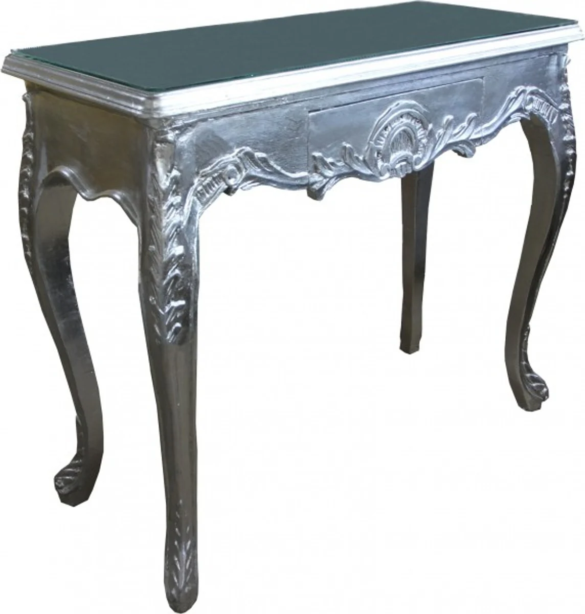 Casa Padrino Baroque console table with drawers Silver ladies dressing table - antique style - baroque furniture