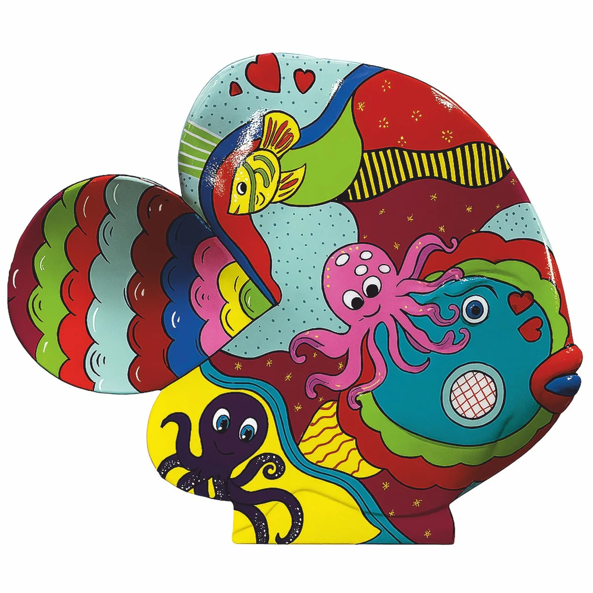 Casa Padrino escultura decorativa XXL pez colorido 126 x A. 108 cm - Figura decorativa