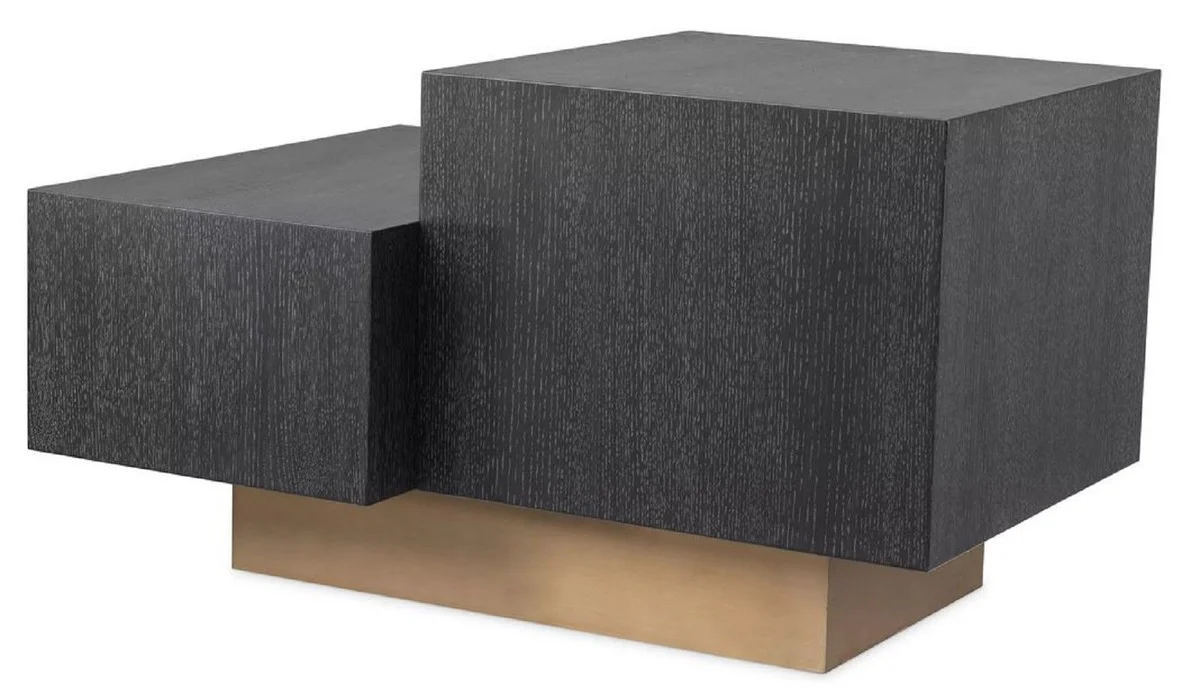 Casa Padrino mesa auxiliar de lujo negro gris / lat¨®n 70,5 x 50 x A. 40,5 cm - Mesa de sal¨®n moderna - Muebles de dise?o de lujo