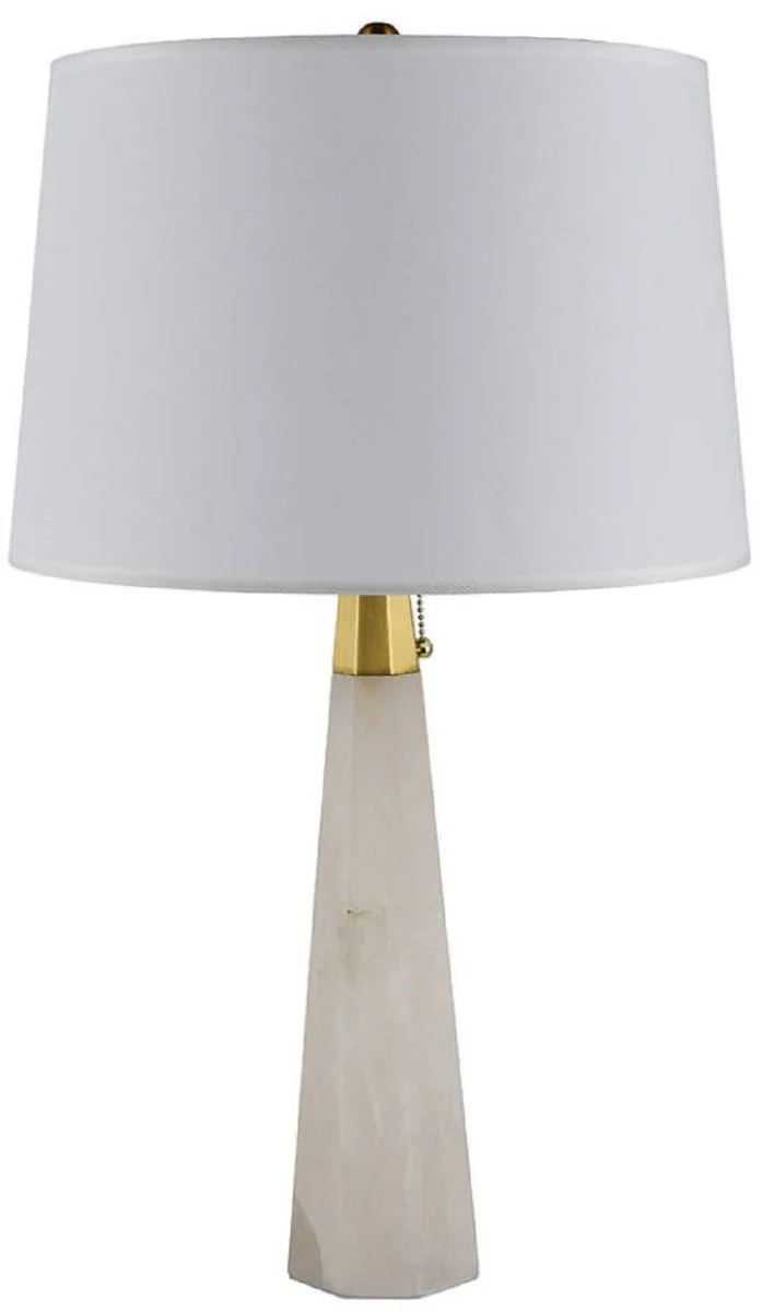 Casa Padrino l¨¢mpara de mesa de m¨¢rmol de lujo blanco / oro A. 67,5 cm