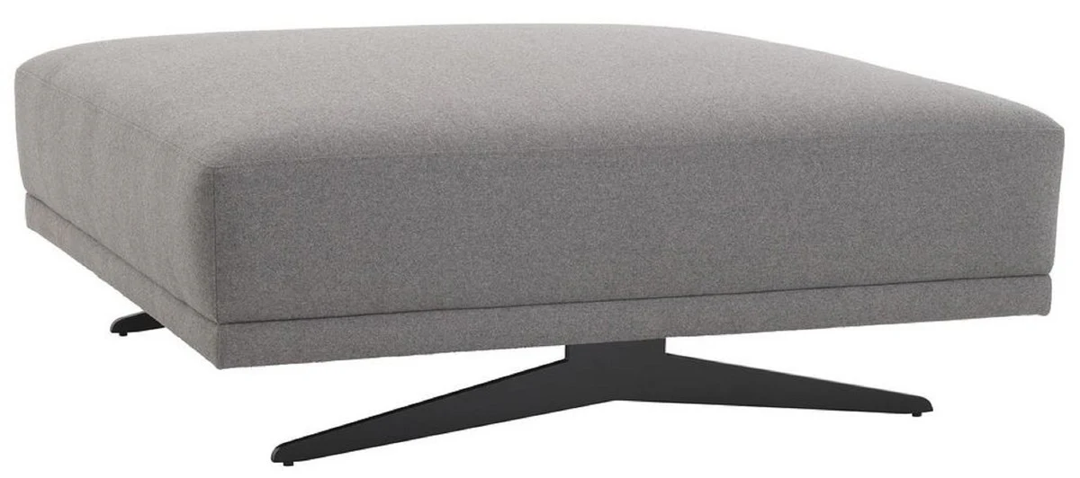Casa Padrino taburete de lujo gris / negro 108 x 108 x A. 41 cm - Otomana - Muebles de Sal¨®n - Colecci¨®n de Lujo